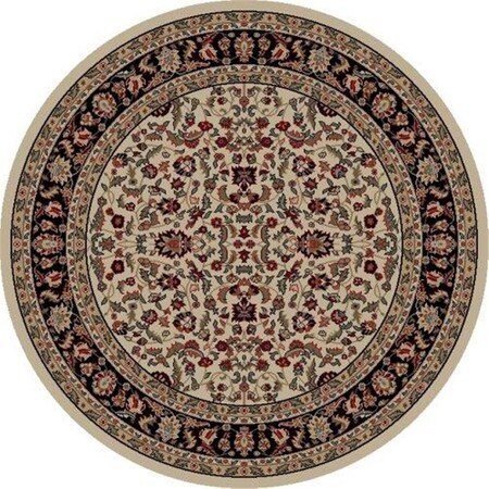 Perfectpillows Jewel Kashan Round Border - Ivory - Black PE2845437